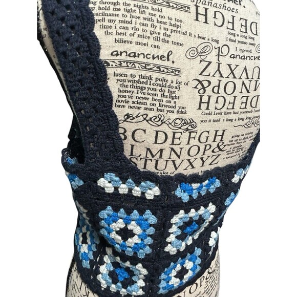 Sincerely Jules Crochet Crop Top Women Sm Boho Granny‎ Squares Cottagecore Fairy - Picture 4 of 10